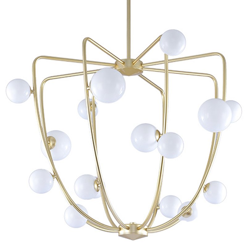 Люстра Cherry Bomb Cage Chandelier CB.36.01 Латунь Прозрачный белый Люстра Cherry Bomb Cage Chandelier CB.36.01 Латунь Прозрачный белый в Тюмени | Loft Concept