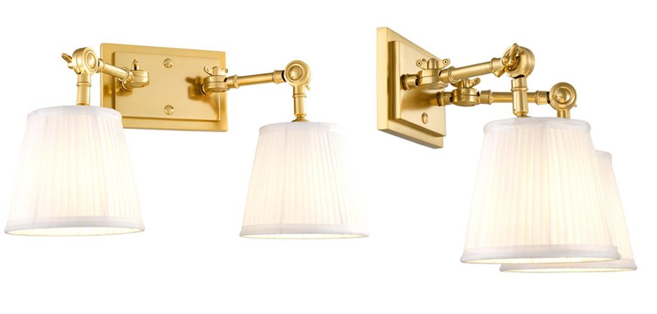 Бра Wall Lamp Wentworth Double Gold+White Бра Wall Lamp Wentworth Double Gold+White - Loft-Concept в Тюмени