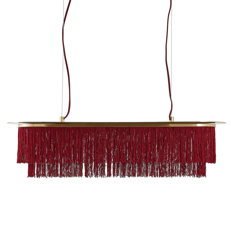 Люстра Houtique Linear Chandelier Burgundy Бургундский красный Латунь Люстра Houtique Linear Chandelier Burgundy Бургундский красный Латунь в Тюмени | Loft Concept