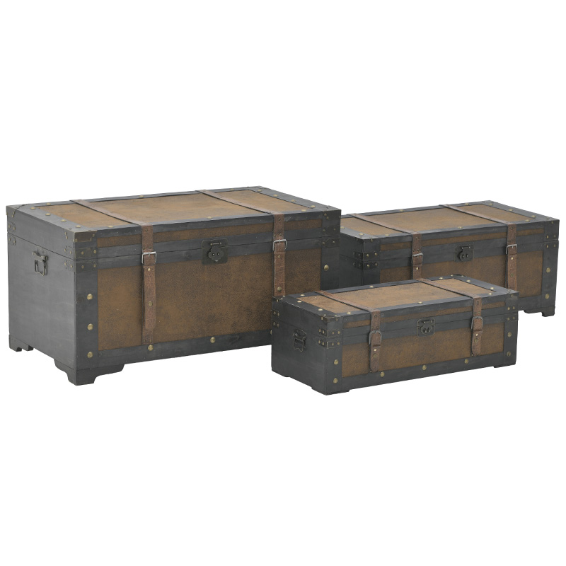 Деревянные сундуки набор из 3-х штук Dark Wood Chest Коричневый Деревянные сундуки набор из 3-х штук Dark Wood Chest Коричневый в Тюмени | Loft Concept