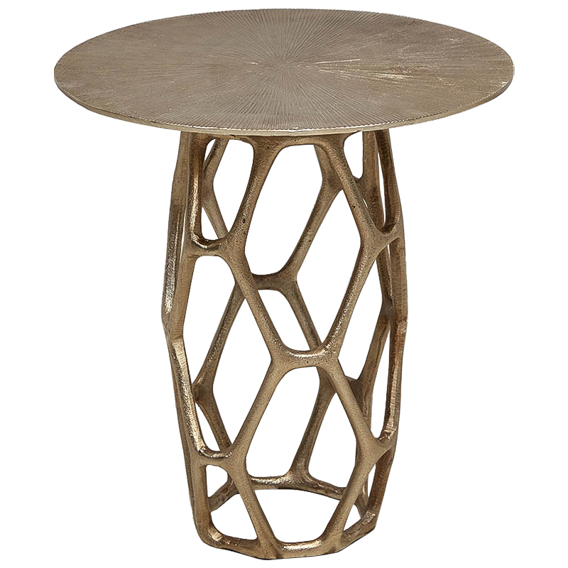Круглый приставной столик из металла Mahdi Side Table Винтажное Темное Золото  в Тюмени | Loft Concept 