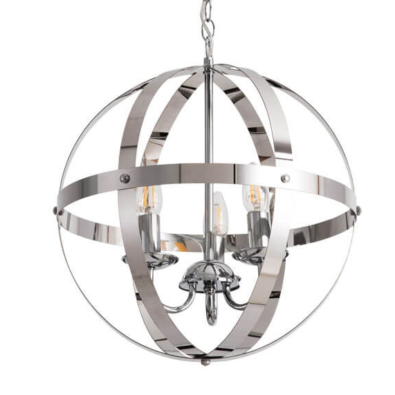 Люстра Metal Stripes Ball Хром Люстра Metal Stripes Ball Хром в Тюмени | Loft Concept