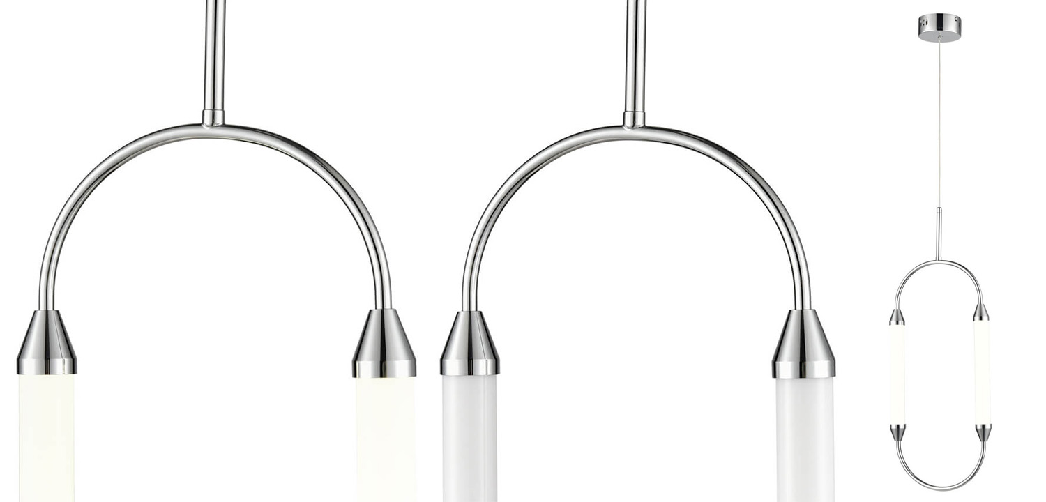 Подвесной светильник Giopato & Coombes CIRQUE Pendant Ellipse Vertical Chrome M - фото