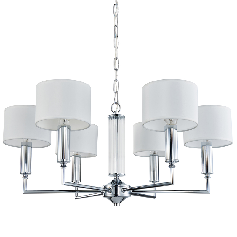 Люстра Laurent Chandelier white 66 Хром Белый Прозрачный Люстра Laurent Chandelier white 66 Хром Белый Прозрачный в Тюмени | Loft Concept