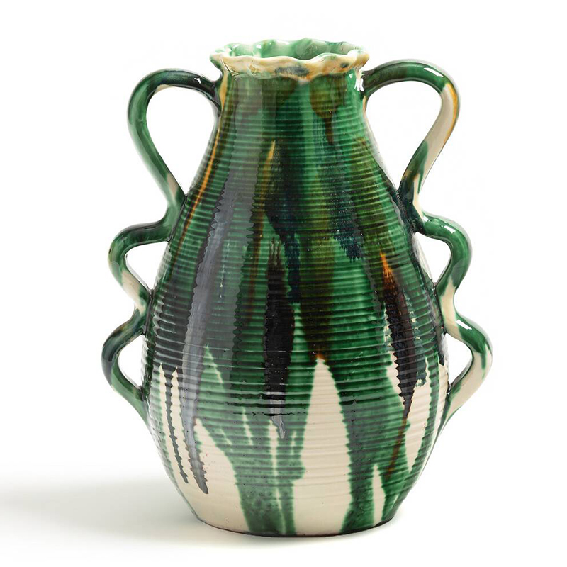 Ваза Faience Vase II Белый Зеленый Желтый Синий Ваза Faience Vase II Белый Зеленый Желтый Синий в Тюмени | Loft Concept
