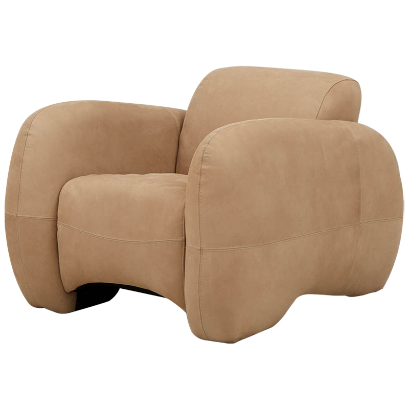 Кресло Bruno Cozy Leather Armchair Песочный Кресло Bruno Cozy Leather Armchair Песочный в Тюмени | Loft Concept
