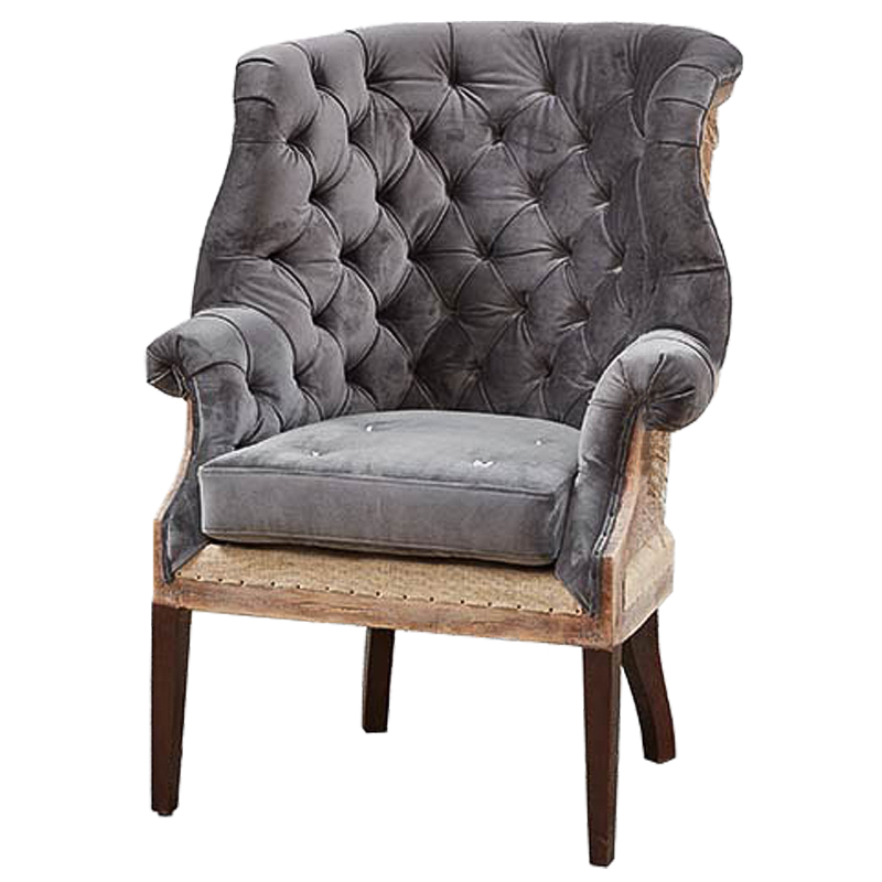 Кресло Gamilton Armchair Gray Серый Коричневый Кресло Gamilton Armchair Gray Серый Коричневый в Тюмени | Loft Concept