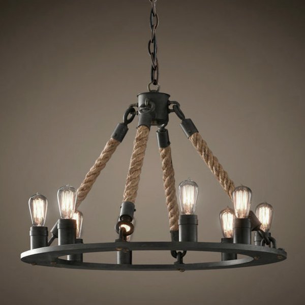 Люстра Loft Old Castle Rope Chandelier Черный Люстра Loft Old Castle Rope Chandelier Черный в Тюмени | Loft Concept