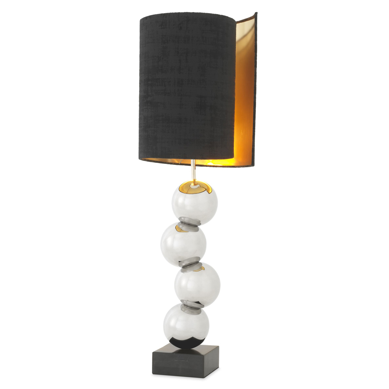 Настольная лампа Eichholtz Table Lamp Aerion Nickel Черный Никель Черный Мрамор Nero Настольная лампа Eichholtz Table Lamp Aerion Nickel Черный Никель Черный Мрамор Nero в Тюмени | Loft Concept