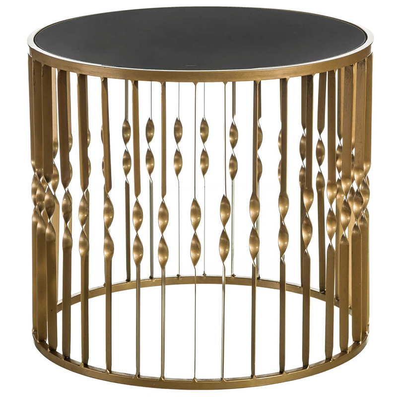 Круглый кофейный стол Arla Round Coffee Table Черный Золотой Круглый кофейный стол Arla Round Coffee Table Черный Золотой в Тюмени | Loft Concept