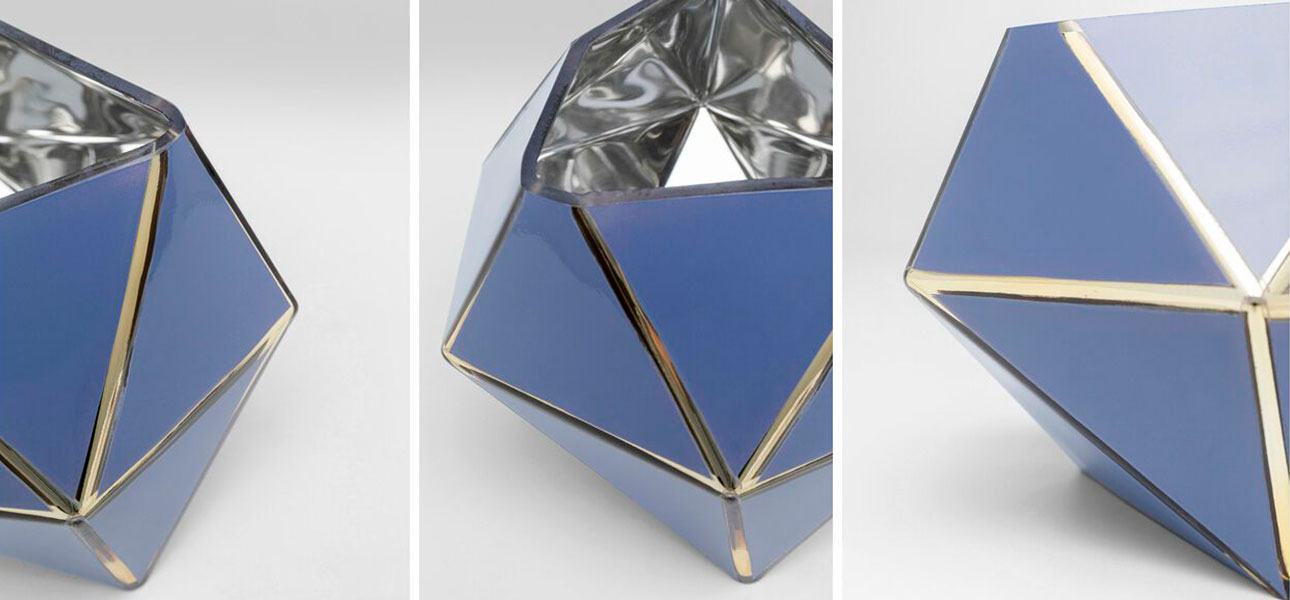 Ваза голубая Geometric projection - фото