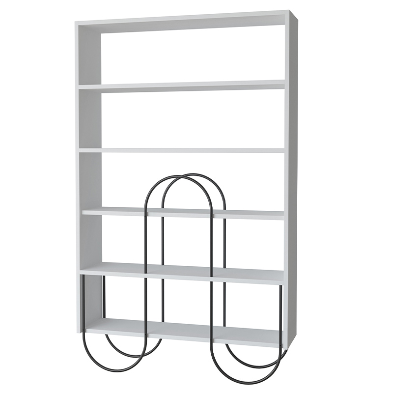 Стеллаж прямой белый с 5-ю открытыми полками NORFOLK BOOKCASE WHITE Черный Белый Стеллаж прямой белый с 5-ю открытыми полками NORFOLK BOOKCASE WHITE Черный Белый в Тюмени | Loft Concept