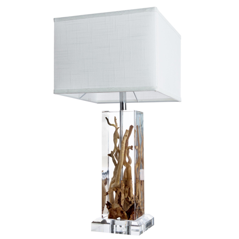 Настольная лампа Kisimi Table Lamp II Белый Коричневый Хром Настольная лампа Kisimi Table Lamp II Белый Коричневый Хром в Тюмени | Loft Concept