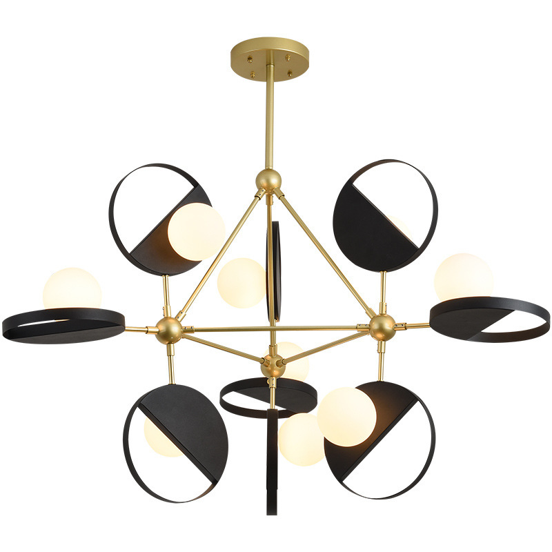 Люстра Travis Chandelier Золотой Черный Белый Люстра Travis Chandelier Золотой Черный Белый в Тюмени | Loft Concept