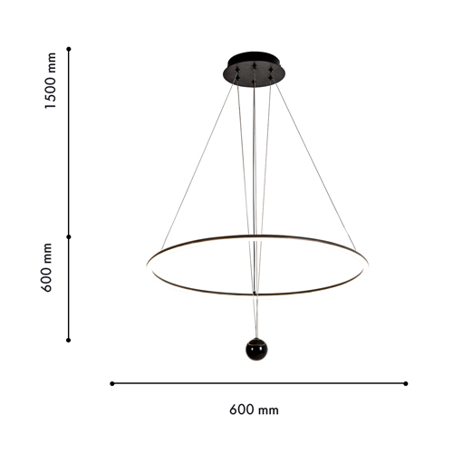 Светодиодная люстра Black LED Circle and Ball Lamp Светодиодная люстра Black LED Circle and Ball Lamp в Тюмени