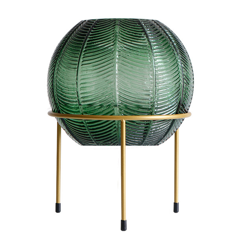 Ваза на подставке Vase Golden Throat Ball Зеленый Золотой Ваза на подставке Vase Golden Throat Ball Зеленый Золотой в Тюмени | Loft Concept