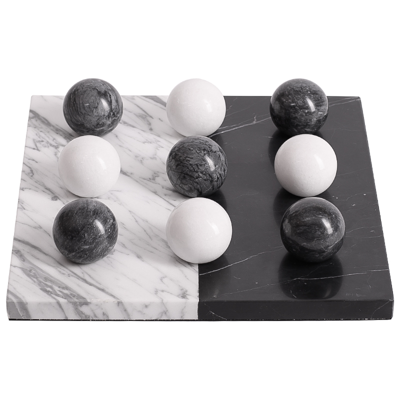 Аксессуар для интерьера Marble Board and Balls Черный Мрамор Nero Белый Мрамор Bianco Белый Аксессуар для интерьера Marble Board and Balls Черный Мрамор Nero Белый Мрамор Bianco Белый в Тюмени | Loft Concept