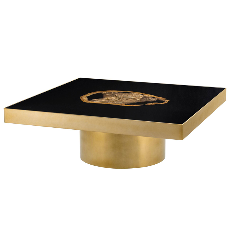 Кофейный стол Eichholtz Coffee Table Villirs матовое золото Черный Коричневый Кофейный стол Eichholtz Coffee Table Villirs матовое золото Черный Коричневый в Тюмени | Loft Concept