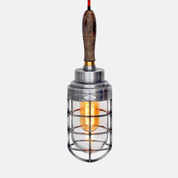 Ручной светильник Steampunk Cage Glass Edison Hanging Lamp Ручной светильник Steampunk Cage Glass Edison Hanging Lamp в Тюмени | Loft Concept