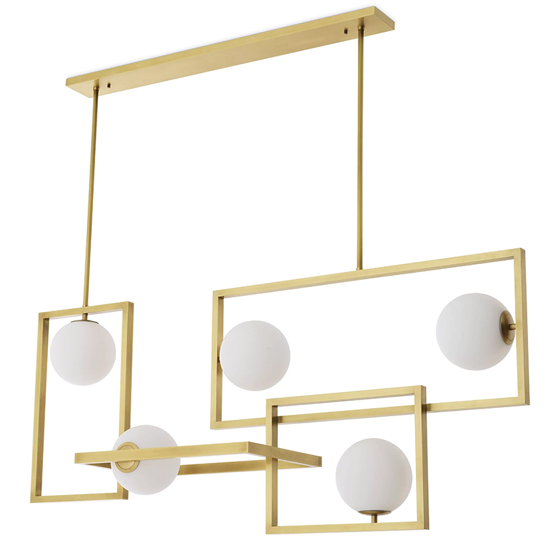 Люстра Eichholtz Chandelier Erasmus Золотой Белое матовое стекло Люстра Eichholtz Chandelier Erasmus Золотой Белое матовое стекло в Тюмени | Loft Concept