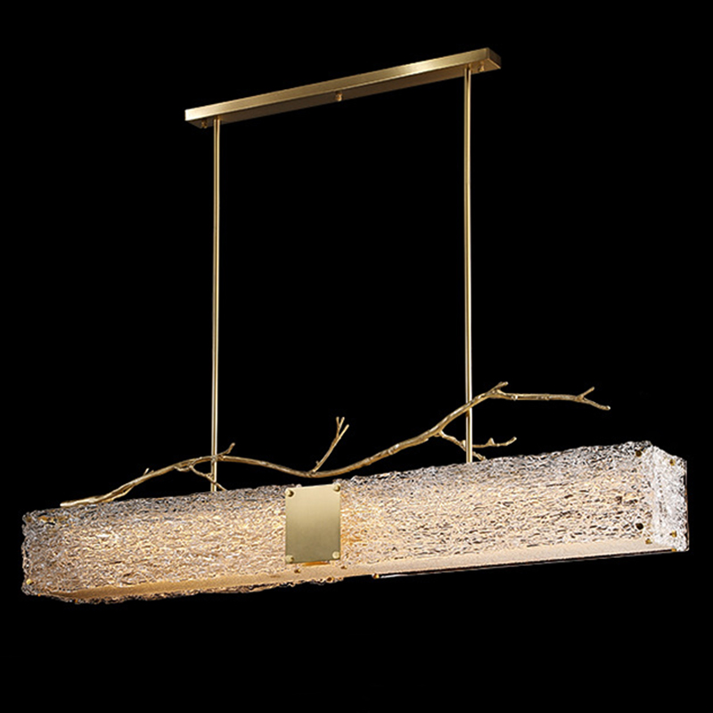 Линейная люстра Golden Branch Glass Chandelier Золотой Прозрачное Стекло Линейная люстра Golden Branch Glass Chandelier Золотой Прозрачное Стекло в Тюмени | Loft Concept