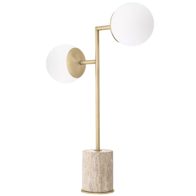 Настольная лампа Eichholtz Table Lamp Zanotta Бежево-серый Латунь Белый Настольная лампа Eichholtz Table Lamp Zanotta Бежево-серый Латунь Белый в Тюмени | Loft Concept
