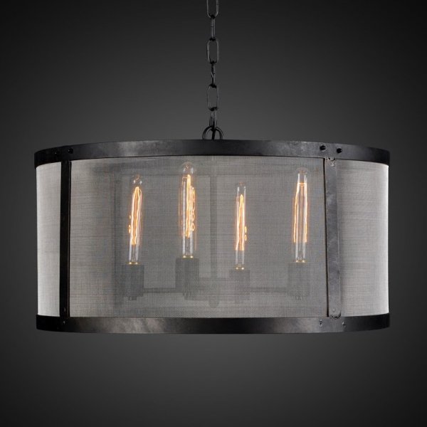 Люстра RH Riveted Mesh Chandelier Round Черный Люстра RH Riveted Mesh Chandelier Round Черный в Тюмени | Loft Concept