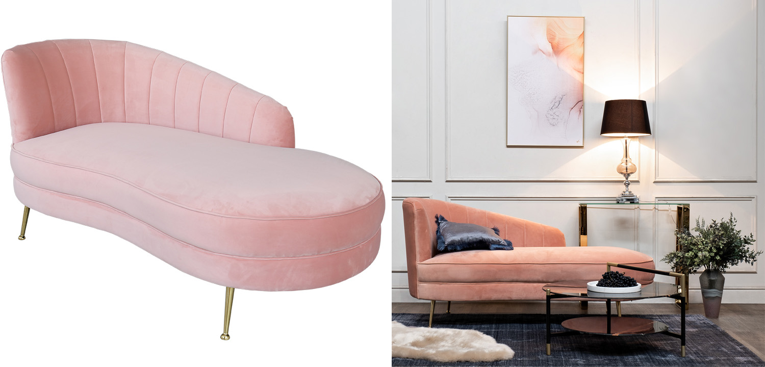 Кушетка Pink Velur - фото