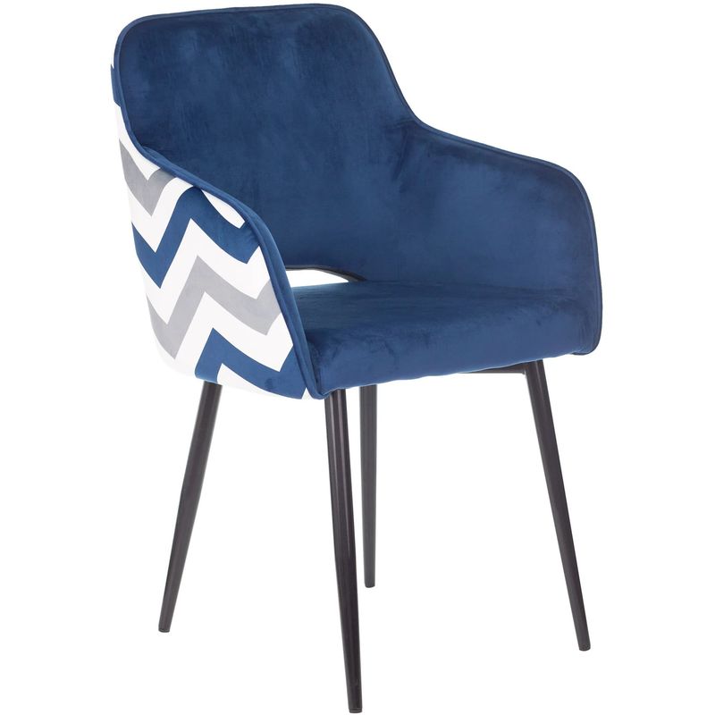 Стул SHARRON Chair Сапфировый Зигзаг Синий Белый Черный Стул SHARRON Chair Сапфировый Зигзаг Синий Белый Черный в Тюмени | Loft Concept