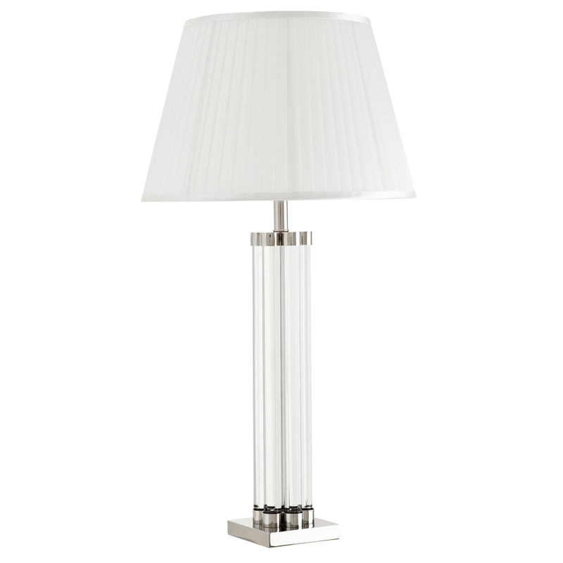 Настольная лампа Eichholtz Table Lamp Longchamp Прозрачный Белый Никель Настольная лампа Eichholtz Table Lamp Longchamp Прозрачный Белый Никель в Тюмени | Loft Concept