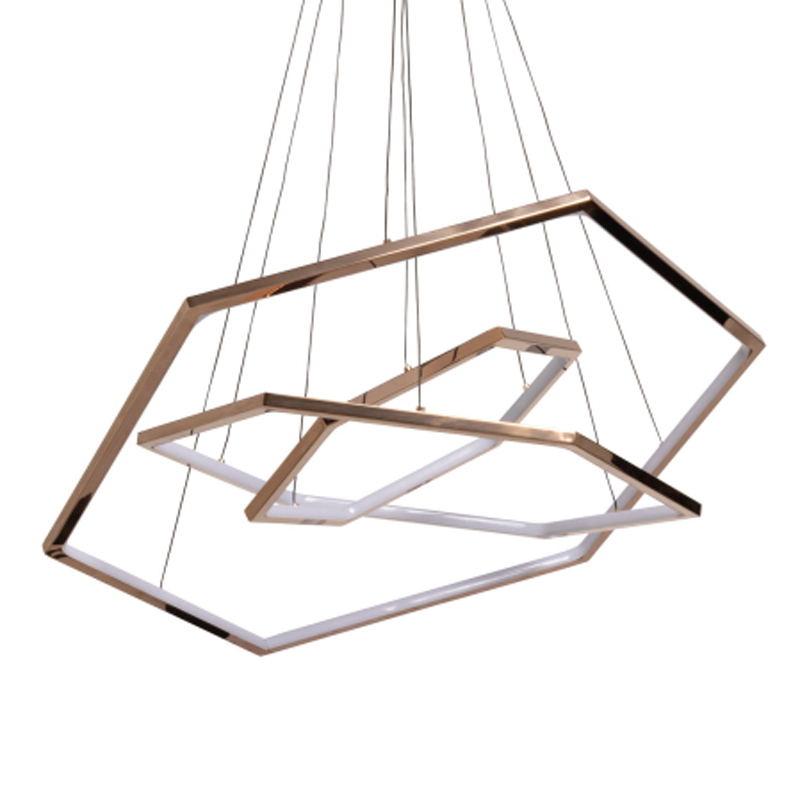 Люстра с 3-мя подвесами в виде шестиугольников Hexagon Horizontal Золотой в Тюмени | Loft Concept 