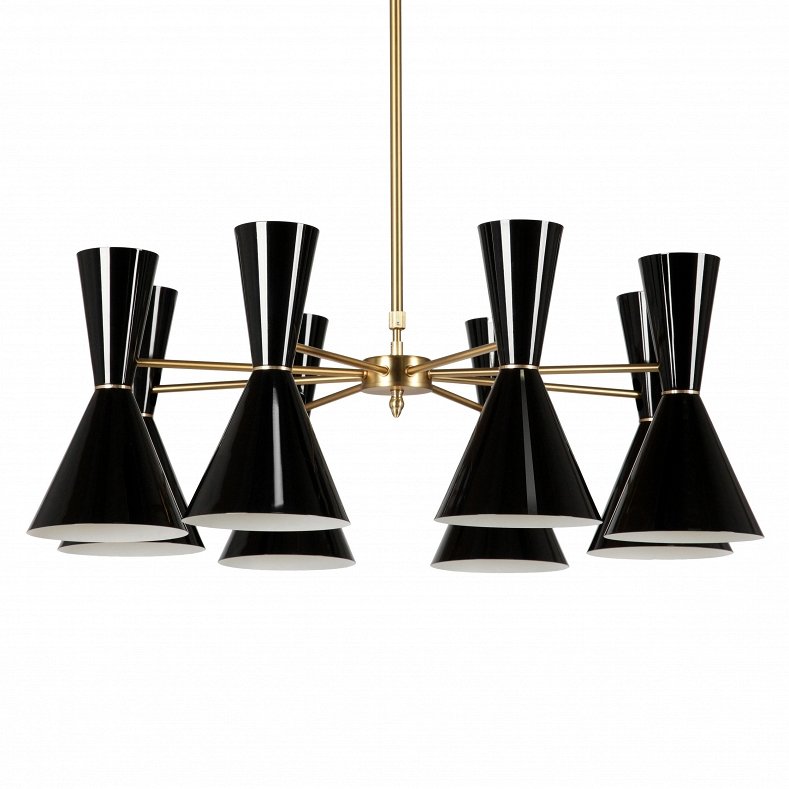 Люстра CAIRO Chandelier 8 Arm black Черный Латунь Люстра CAIRO Chandelier 8 Arm black Черный Латунь в Тюмени | Loft Concept