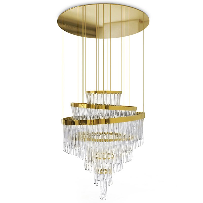 Люстра Luxxu Babel Chandelier Глянцевое золото Прозрачное Стекло Люстра Luxxu Babel Chandelier Глянцевое золото Прозрачное Стекло в Тюмени | Loft Concept