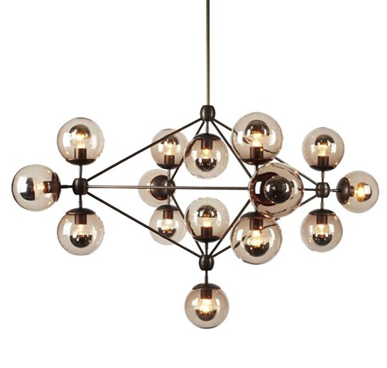 Люстра Modo Chandelier 15 Globes Дымчатый (Smoke) Люстра Modo Chandelier 15 Globes Дымчатый (Smoke) в Тюмени | Loft Concept
