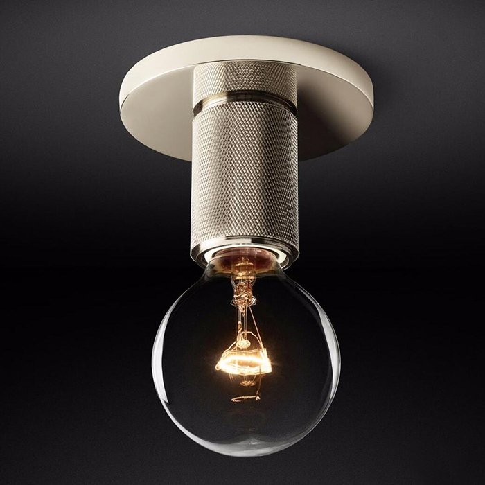 Потолочный светильник RH Utilitaire Socket Flushmount Silver Никель Потолочный светильник RH Utilitaire Socket Flushmount Silver Никель в Тюмени | Loft Concept