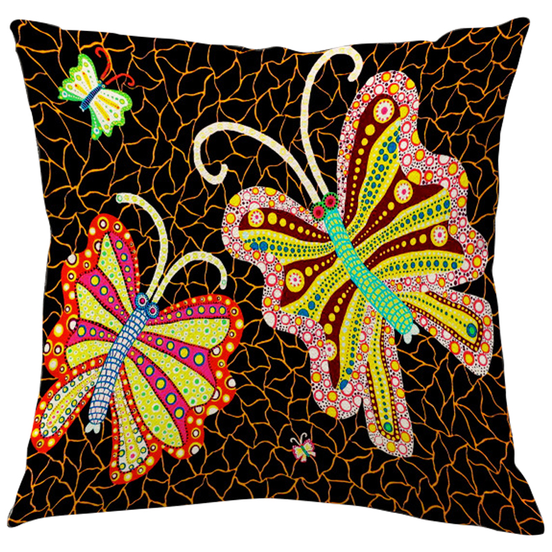 Декоративная подушка Yayoi Kusama Butterflies Мульти Декоративная подушка Yayoi Kusama Butterflies Мульти в Тюмени | Loft Concept