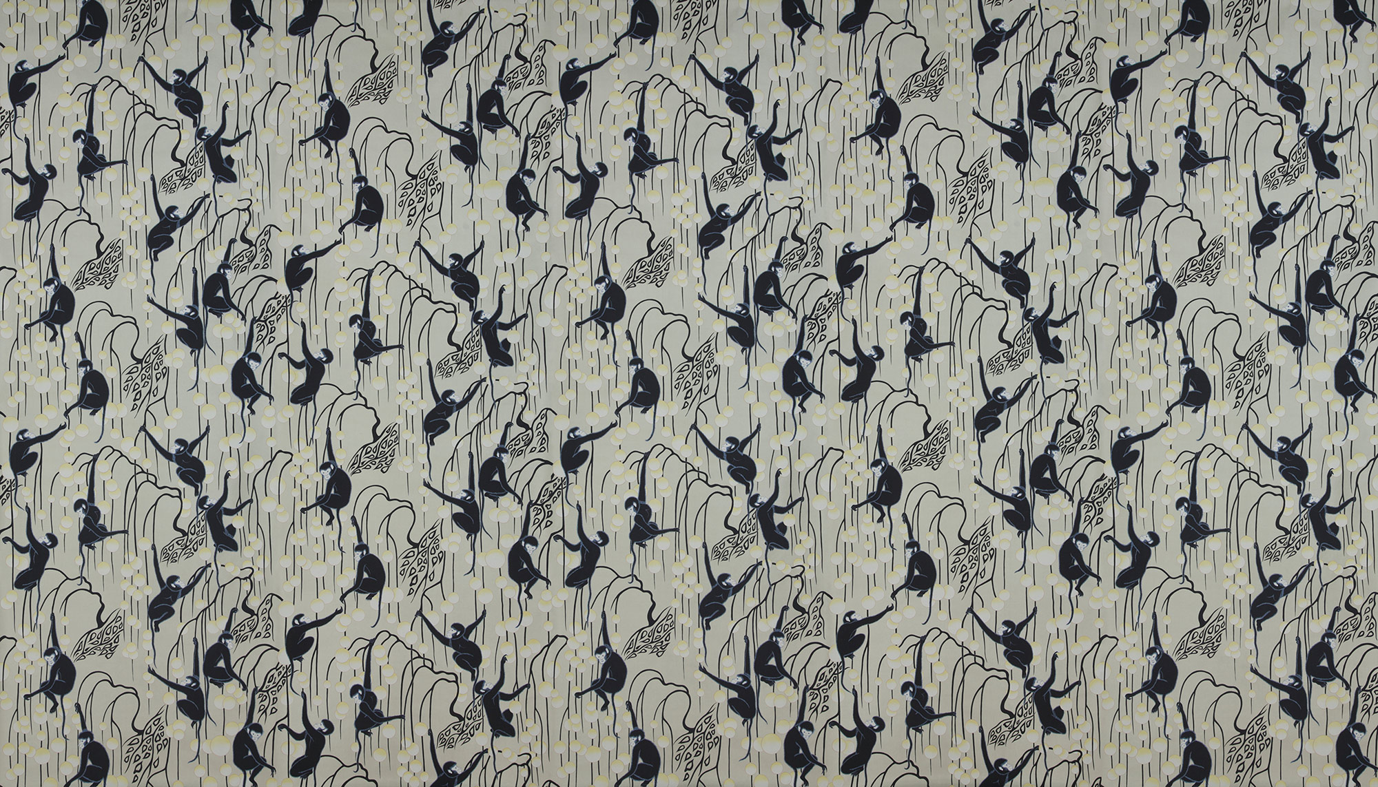 Обои ручная роспись Deco Monkeys Terracotta on Icefield dyed silk Обои ручная роспись Deco Monkeys Terracotta on Icefield dyed silk - постер Loft-Concept в Тюмени