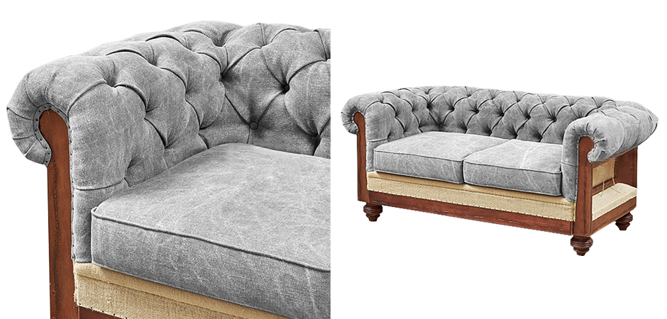 Диван Deconstructed Chesterfield Sofa double Gray Диван Deconstructed Chesterfield Sofa double Gray - Loft-Concept в Тюмени