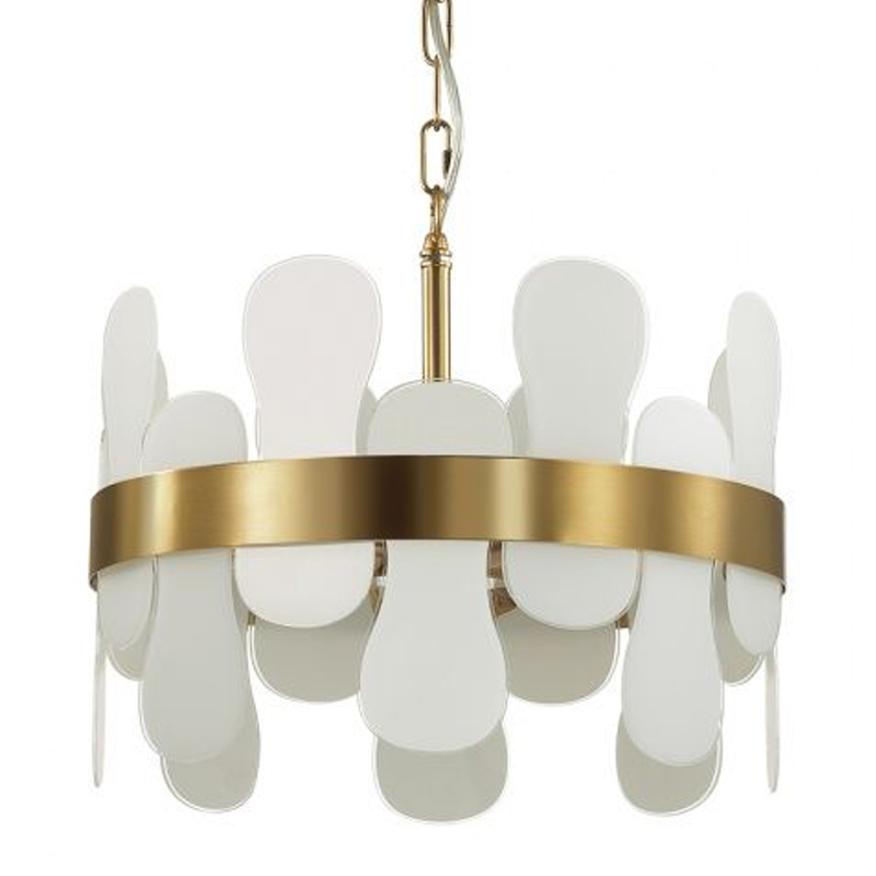 Люстра Eve Chandelier фигурное стекло диаметр 40 см Золотой Белое матовое стекло Люстра Eve Chandelier фигурное стекло диаметр 40 см Золотой Белое матовое стекло в Тюмени | Loft Concept