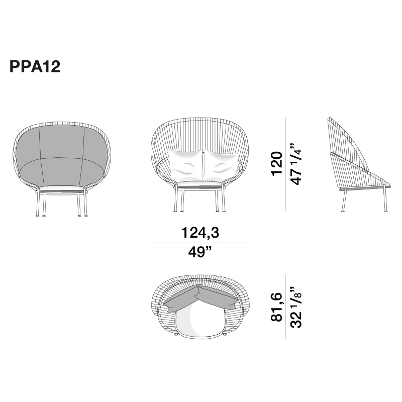 Дизайнерское уличное кресло с веревочной спинкой PETALO Armchair Дизайнерское уличное кресло с веревочной спинкой PETALO Armchair в Тюмени