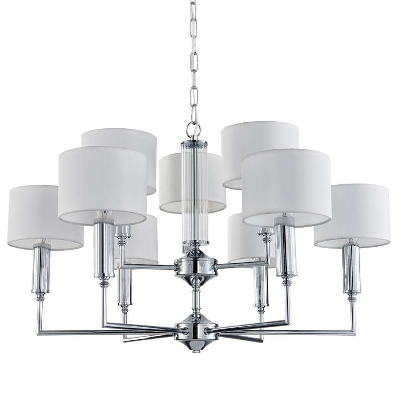 Люстра Laurent Chandelier white 71 Хром Белый Прозрачный Люстра Laurent Chandelier white 71 Хром Белый Прозрачный в Тюмени | Loft Concept