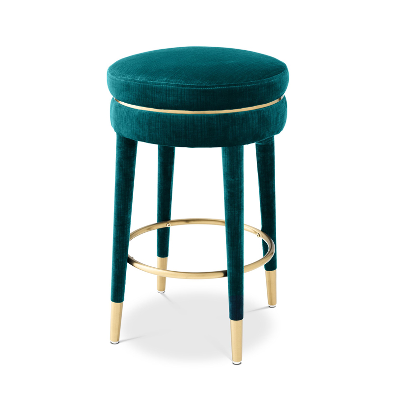 Полубарный стул Eichholtz Counter Stool Parisian blue Бирюзовый Латунь Полубарный стул Eichholtz Counter Stool Parisian blue Бирюзовый Латунь в Тюмени | Loft Concept