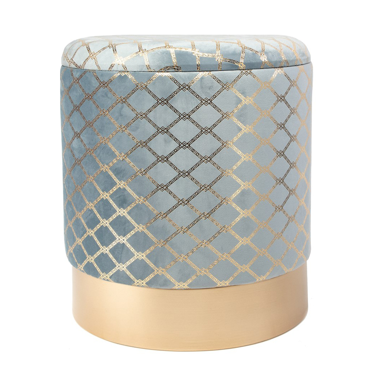 Пуф PUF Upholstery Gold Mesh голубой Голубой Золотой Пуф PUF Upholstery Gold Mesh голубой Голубой Золотой в Тюмени | Loft Concept