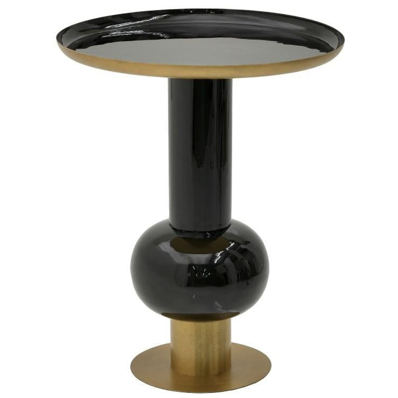 Круглый металлический приставной стол Calem Side Table Gold Black Золотой Черный Круглый металлический приставной стол Calem Side Table Gold Black Золотой Черный в Тюмени | Loft Concept
