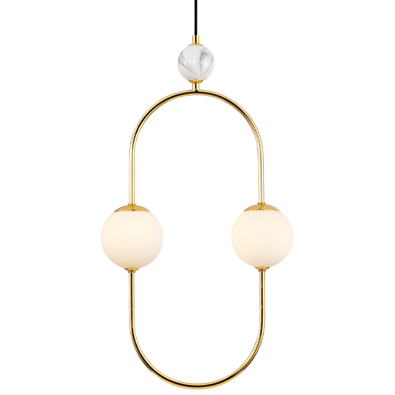 Подвесной светильник White Marble Decor 2 Лампы Белый Золотой Черный Белый Мрамор Bianco Подвесной светильник White Marble Decor 2 Лампы Белый Золотой Черный Белый Мрамор Bianco в Тюмени | Loft Concept