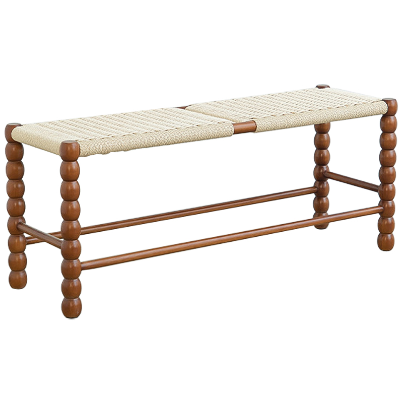 Банкетка French Corner Banquet Brown 100 см Коричневый Бежевый Банкетка French Corner Banquet Brown 100 см Коричневый Бежевый в Тюмени | Loft Concept