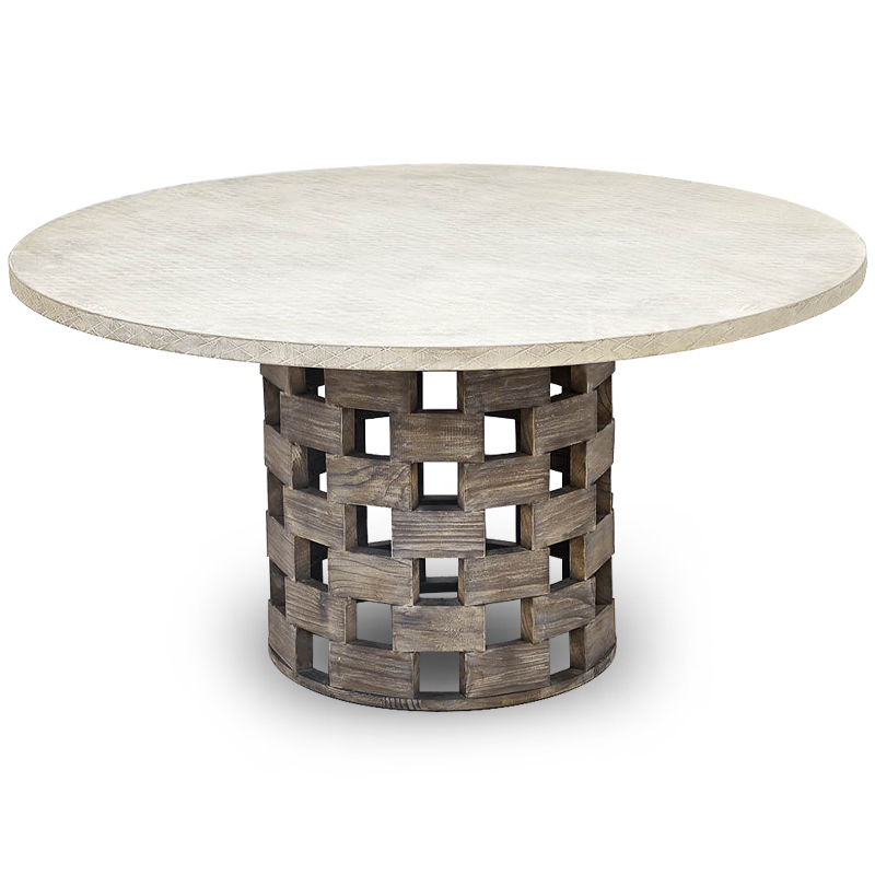 Обеденный стол Wicker Bricks Table Коричневый винтаж Молочный Обеденный стол Wicker Bricks Table Коричневый винтаж Молочный в Тюмени | Loft Concept