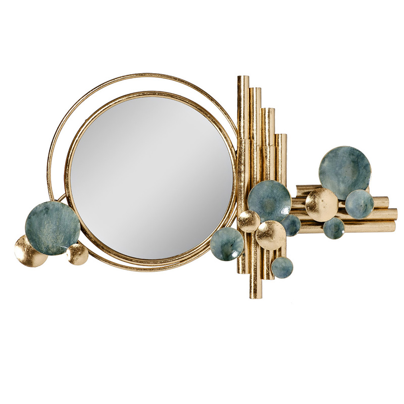 Зеркало-панно Evie Mirror Золотой Бирюзовый Зеркало-панно Evie Mirror Золотой Бирюзовый в Тюмени | Loft Concept