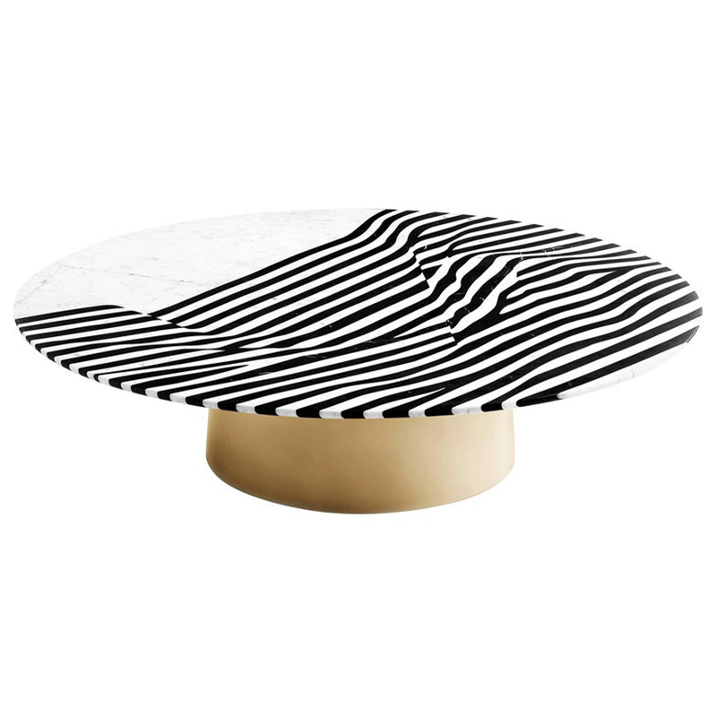 Кофейный стол Stein Marble Coffee Table Черно-белый Латунь Кофейный стол Stein Marble Coffee Table Черно-белый Латунь в Тюмени | Loft Concept