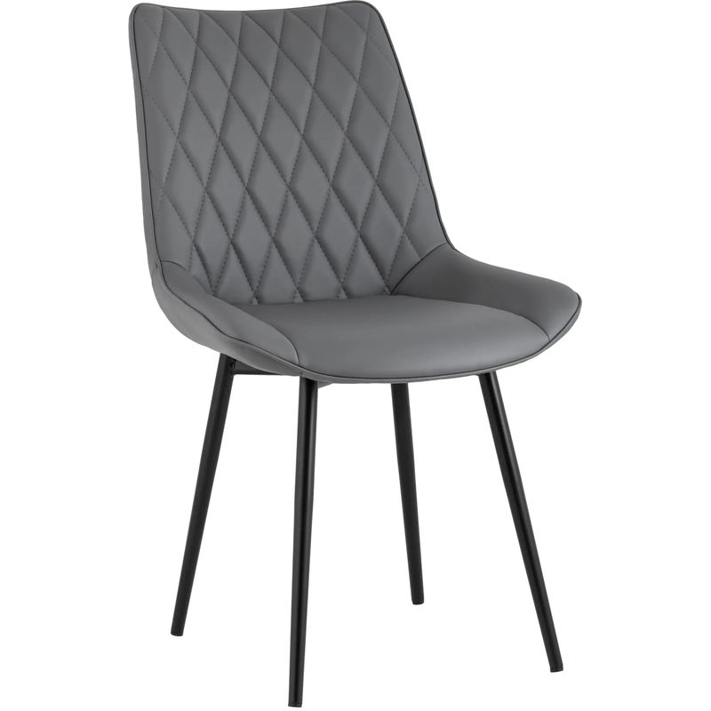 Стул Seoul S Chair Серая Экокожа Серый Черный в Тюмени | Loft Concept 